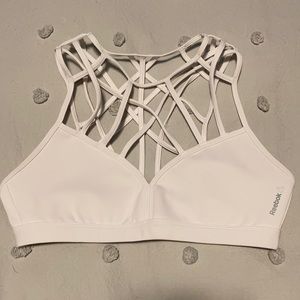 White Reebok sports bra. Size Medium.